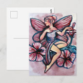 Rose Sharon Hibiskus Fairy Postkarte (Vorne/Hinten)