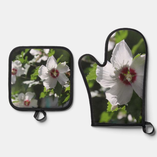 Rose Sharon Ofenhandschuh & Topflappen-Set (Vorderseite)