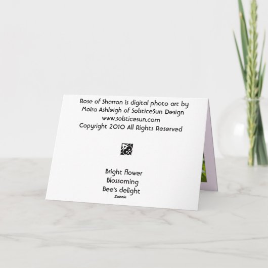 Rose Sharron Karte (Rückseite)