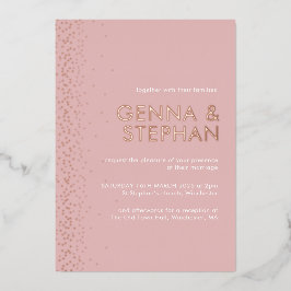Rose Shimmer Folie Einladungskarte Folieneinladung