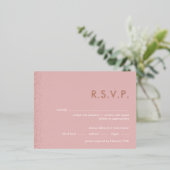 Rose Shimmer Folie Hochzeit RSVP Postkarte (Stehend vorne)