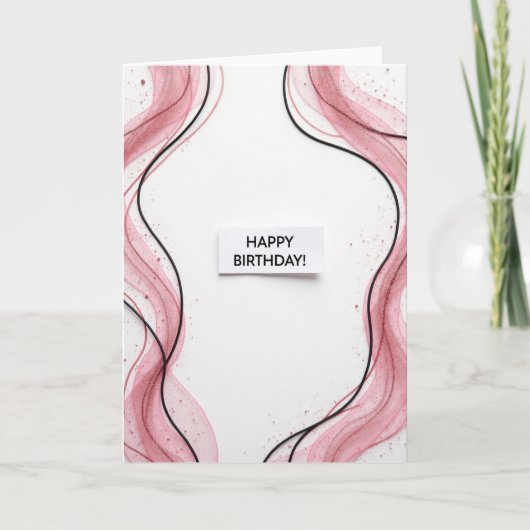 Rose Shimmer Geburtstagskarte Karte (Vorderseite)