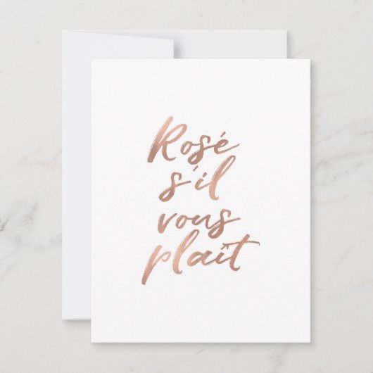 Rosè s'il vait plait feiertagskarte (Vorderseite)