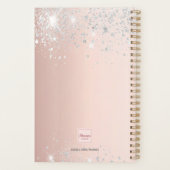 Rose silber Glitzer Staubmonogramm Planer (Rückseite)