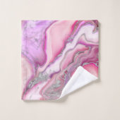 Rose Silberflüssiges Marmor Badhandtuch Set (Waschlappen)