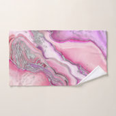 Rose Silberflüssiges Marmor Badhandtuch Set (Handtuch)