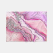 Rose Silberflüssiges Marmor Fleecedecke (Vorderseite (Horizontal))