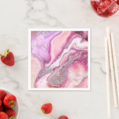 Rose Silberflüssiges Marmor Serviette (Beispiel)