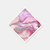 Rose Silberflüssiges Marmor Serviette (Ecke)