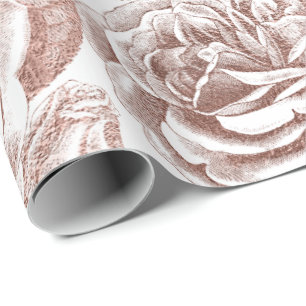 Rose Silbergraue, weiße Rose Geschenkpapier