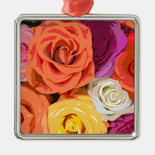 Rose Silbernes Ornament (Vorne)