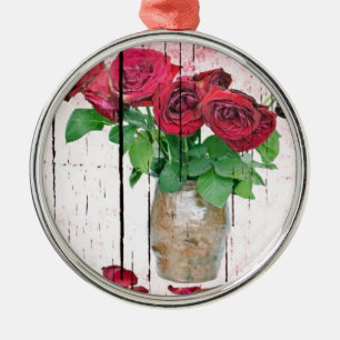 Rose Silbernes Ornament