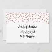 Rose Silver Confetti Foto Verlobung Ankündigung (Rückseite)