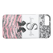 Rose Silver Glitzer Elegante Gefallen Box Case-Mate iPhone Hülle (Rückseite (Horizontal))