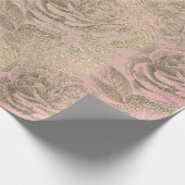 Rose Silver Graue Rose Foxier Gold Pink Geschenkpapier (Ecke)