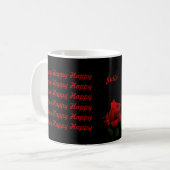 Rose sind am Geburtstag rot Kaffeetasse (Vorderseite Links)