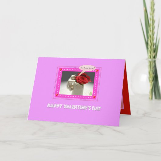Rose "Sind das für mich?" Valentine Ca Karte (Vorderseite)