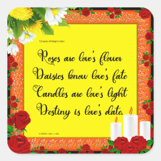 Rose sind die Blume-Aufkleber der Liebe Quadratischer Aufkleber