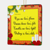 Rose sind die Blume der Liebe Keramikornament (Links)