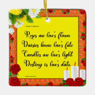 Rose sind die Blume der Liebe Keramikornament