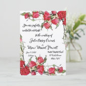 Rose sind Einladung zur Hochzeit von Rot (Stehend Vorderseite)