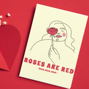 Rose sind Niedliche rote Funny Anti-Valentine Feiertagskarte