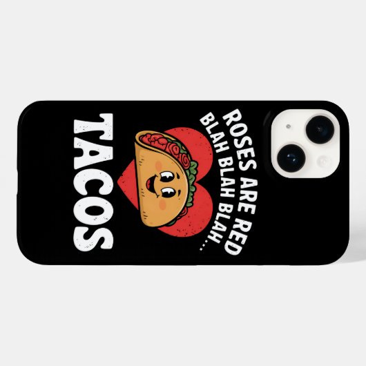 Rose sind Red Blah Tacos Funny Valentine Day Case-Mate iPhone Hülle (Rückseite (Horizontal))