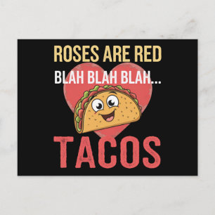 Rose sind Red Blah Tacos Valentinstag Food Lover Postkarte