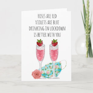 Rose sind Red Funny Lockdown Quarantäne Karte