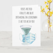 Rose sind Red Funny Lockdown Quarantäne Karte (Gelbe Blume)