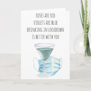 Rose sind Red Funny Lockdown Quarantäne Karte