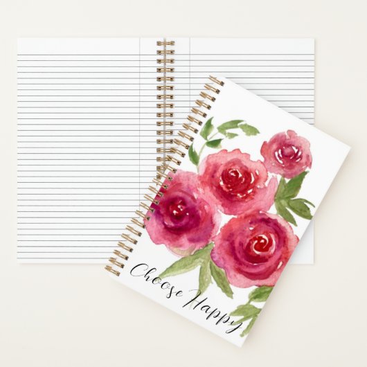 Rose sind Red Spiral Notebook (5.5x8.5) Notizblock (Innen)