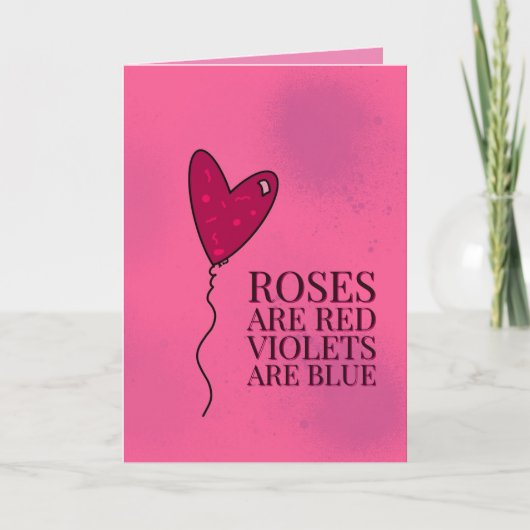 Rose sind Red VDAY Card Dankeskarte (Vorderseite)