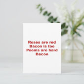Rose sind rot. Bacon ist auch. Gedichte sind schwe Postkarte (Stehend Vorderseite)