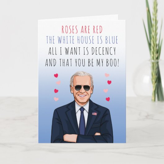 Rose sind rot Das Weiße Haus ist blau Valentine Karte (Vorderseite)