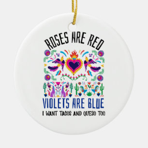 Rose sind rot mit niedlicher gemusterter mexikanis keramik ornament