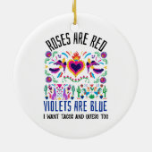 Rose sind rot mit niedlicher gemusterter mexikanis keramik ornament (Hinten)