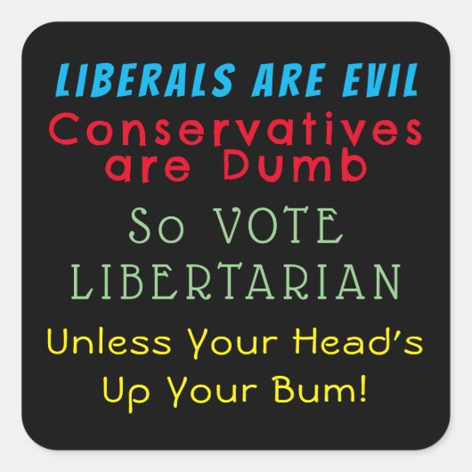 Rose sind rot, Veilchen blau, libertäre Stimme Quadratischer Aufkleber (Vorderseite)