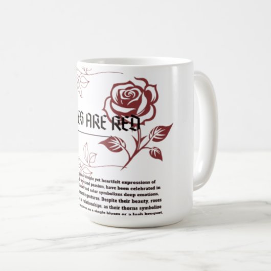 Rose sind rote Ästhetik Kaffeetasse (VorderseiteRechts)