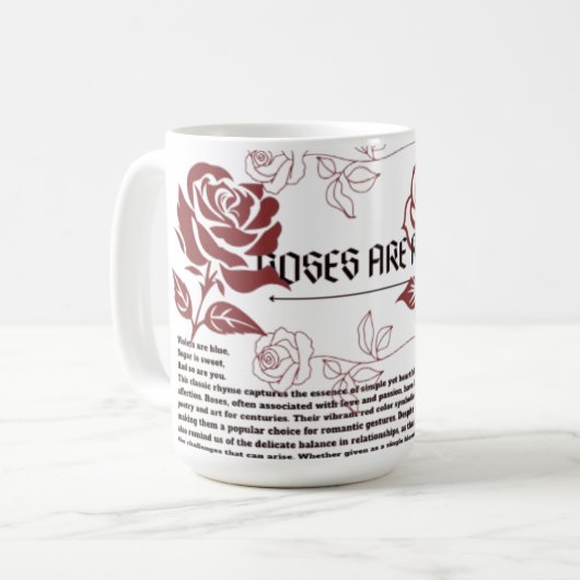 Rose sind rote Ästhetik Kaffeetasse (Vorderseite Links)