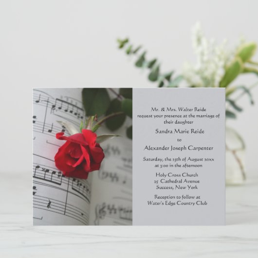 Rose sind rote Einladung (Stehend Vorderseite)