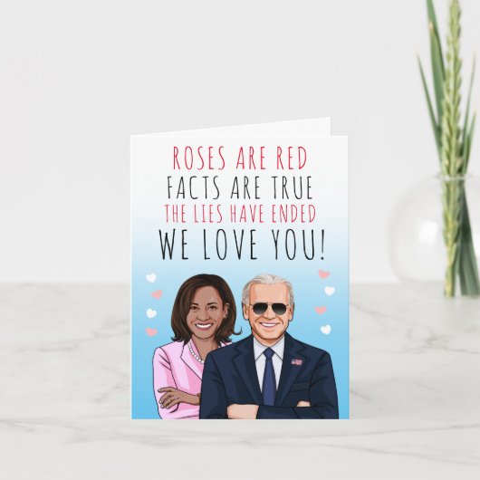 Rose sind Rote Fakten sind Wahre Valentine Karte (Vorderseite)