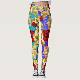 Rose sind Rote Rosen sind Gold Lila Aquamarin Leggings