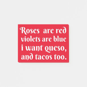 Rose sind rote Violetten sind blau Post-it Klebezettel