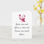 Rose sind Rotwein ist auch rot Grußkarte Karte (Gelbe Blume)