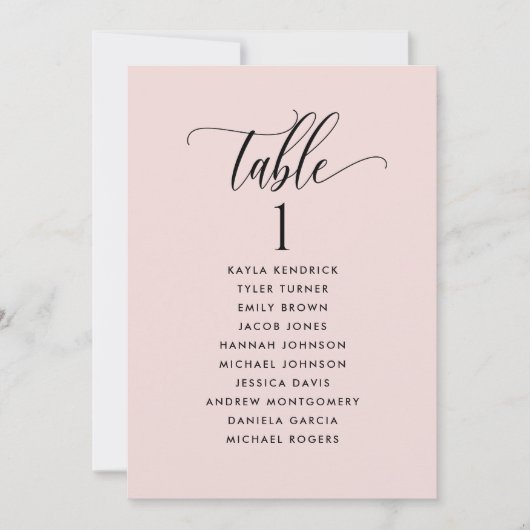 Rose-Sitzplan-Karten mit Gast-Namen (Vorderseite)