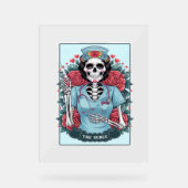 Rose Skeleton Nurse Tarot Card Halloween Es Acrylschild (Vorderseite)