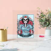 Rose Skeleton Nurse Tarot Card Halloween Es Acrylschild (Hochzeit)