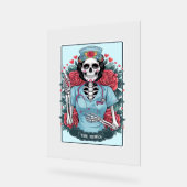 Rose Skeleton Nurse Tarot Card Halloween Es Acrylschild (Winkel)