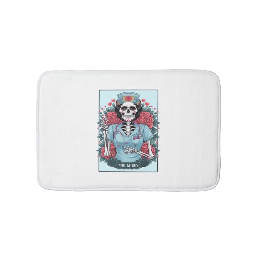 Rose Skeleton Nurse Tarot Card Halloween Es Badematte (Vorderseite)
